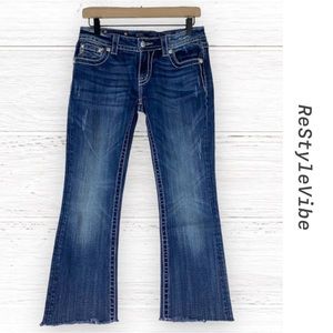 MISS ME Women’s Size 28 Denim Jeans Crop Capri Fit Style Stretch Embellished
